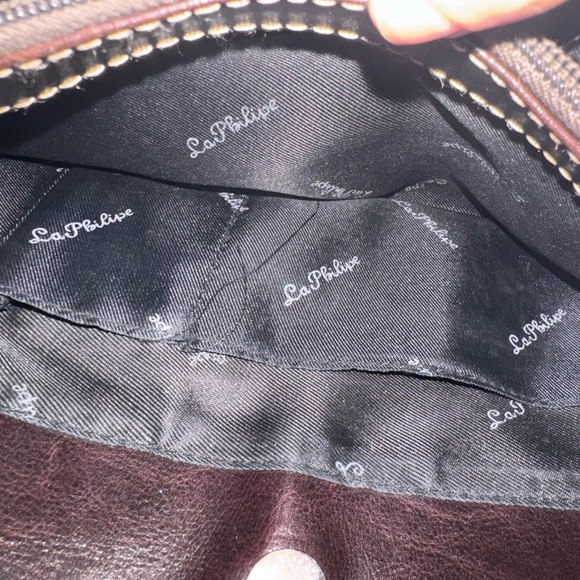 La philipe large dark brown leather trim bag - Picture 8 of 9